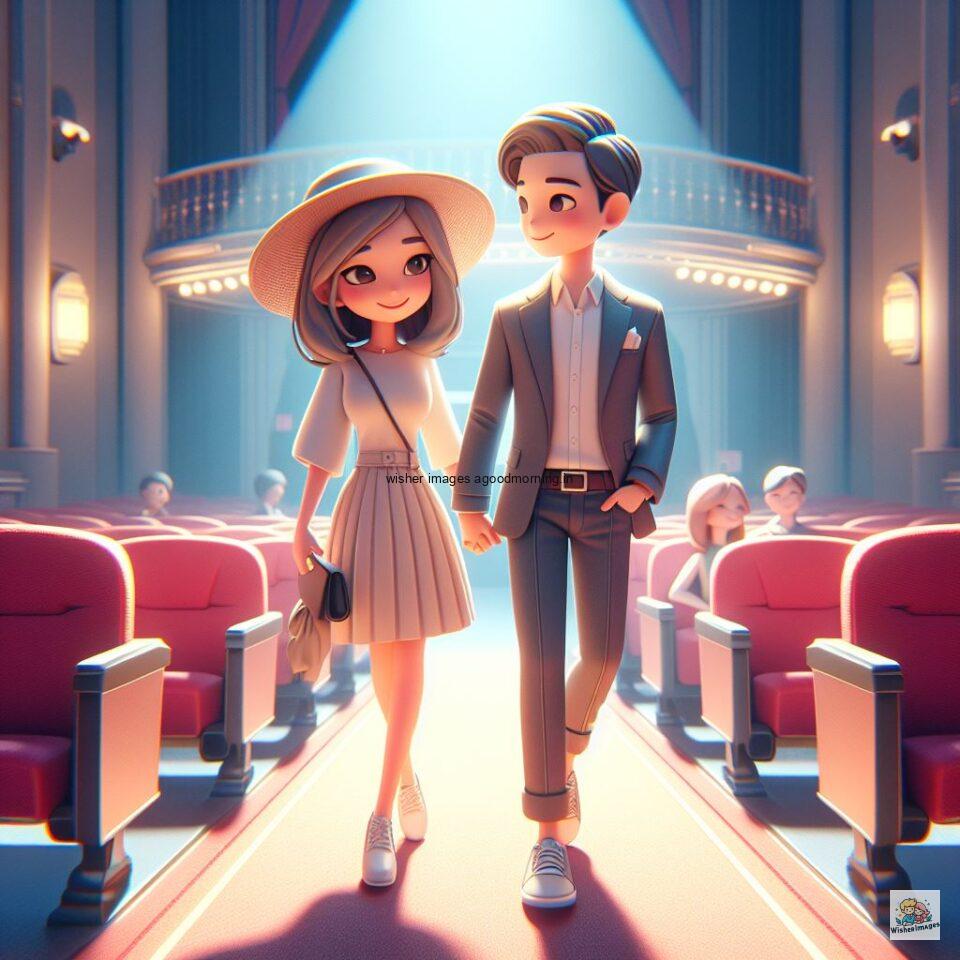 couple seating in theater with eachother with love vibes amazing life amazing lights setup ()