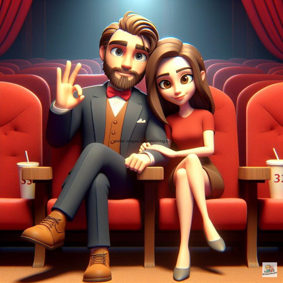 couple seating in theater with eachother with love vibes amazing life amazing lights setup ()