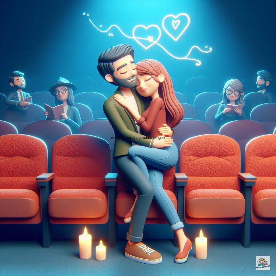 couple seating in theater with eachother with love vibes amazing life amazing lights setup ()