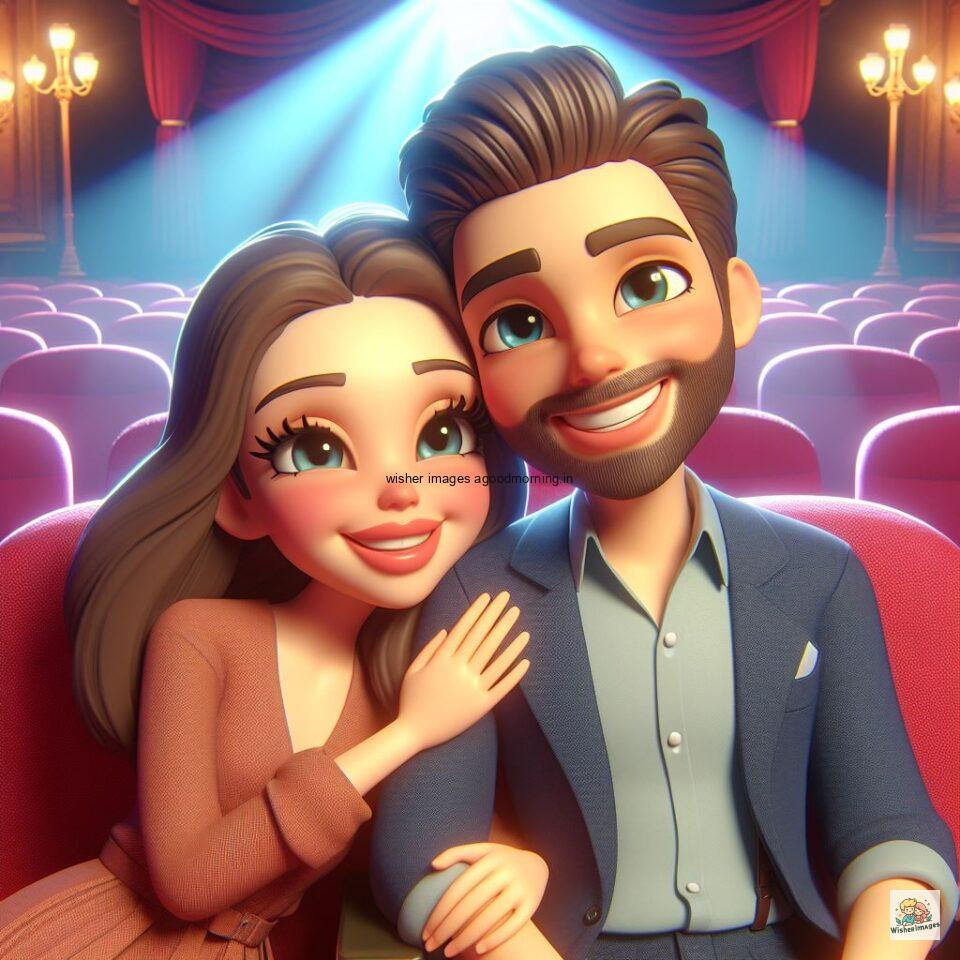 couple seating in theater with eachother with love vibes amazing life amazing lights setup ()