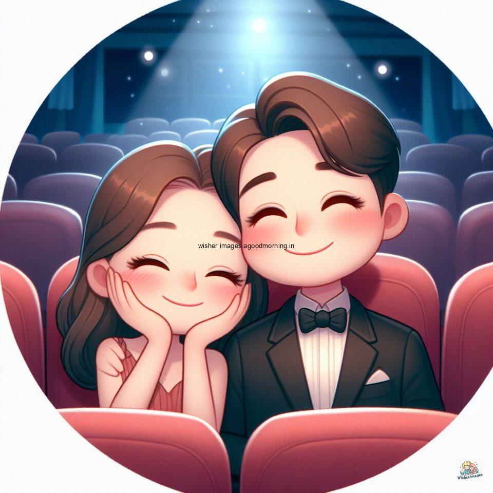 couple seating in theater with eachother with love vibes amazing life amazing lights setup ()