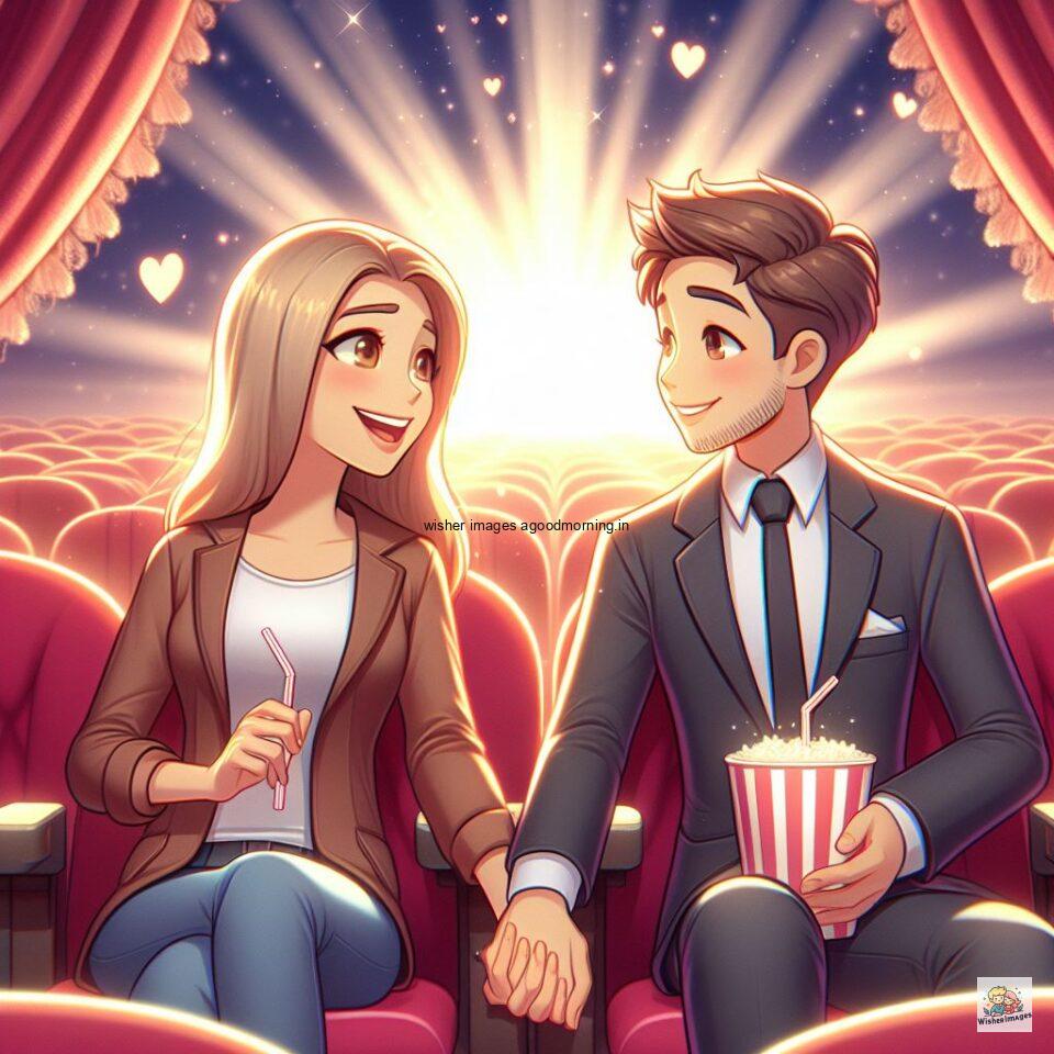 couple seating in theater with eachother with love vibes amazing life amazing lights setup ()