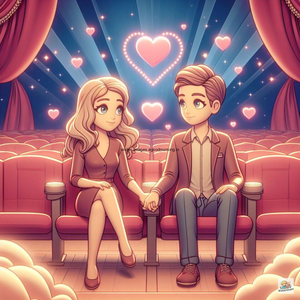 couple seating in theater with eachother with love vibes amazing life amazing lights setup ()