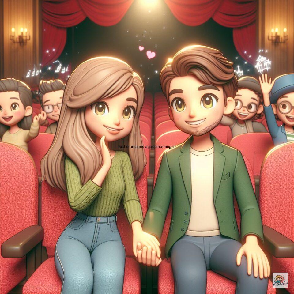 couple seating in theater with eachother with love vibes amazing life amazing lights setup ()