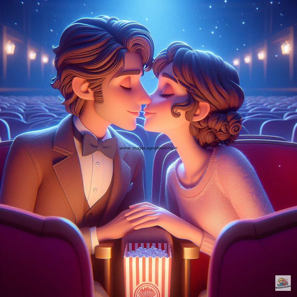 couple seating in theater with eachother with love vibes amazing life amazing lights setup ()