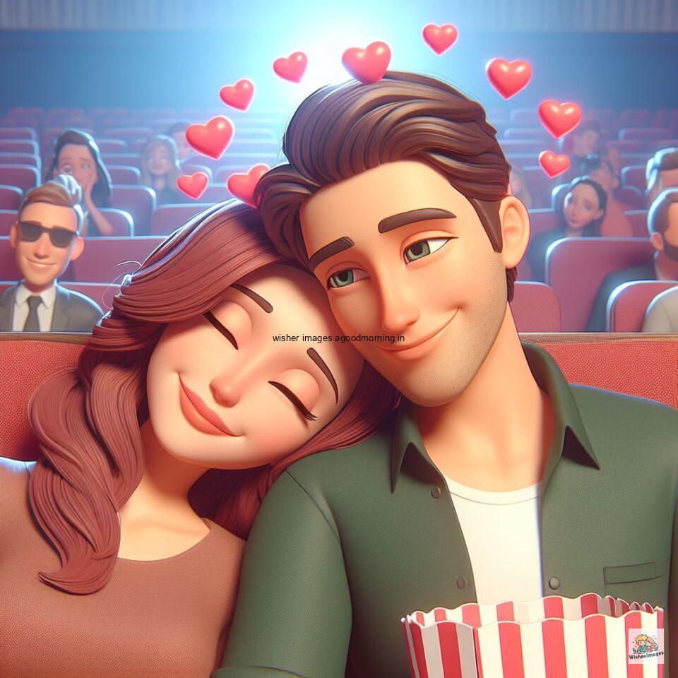 couple seating in theater with eachother with love vibes amazing life amazing lights setup ()