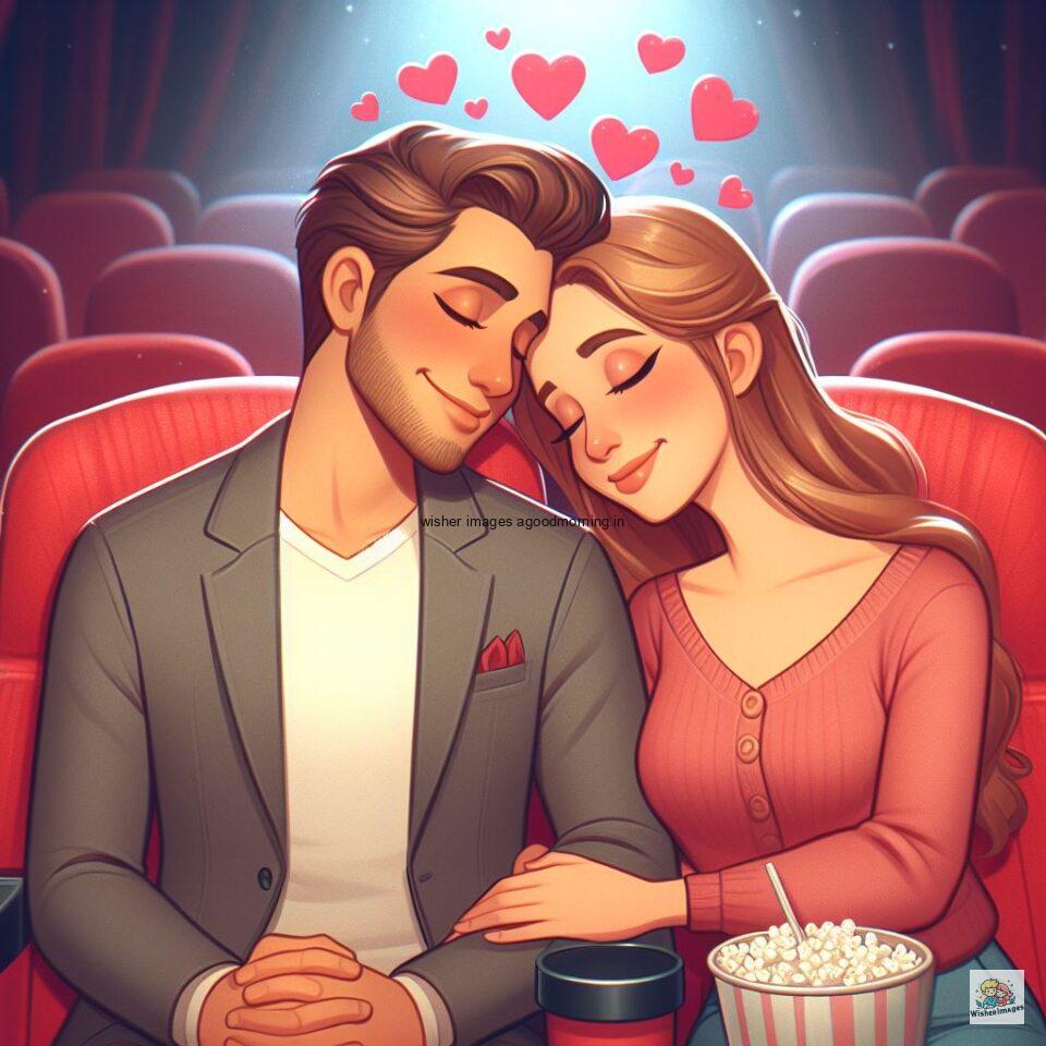 couple seating in theater with eachother with love vibes amazing life amazing lights setup ()