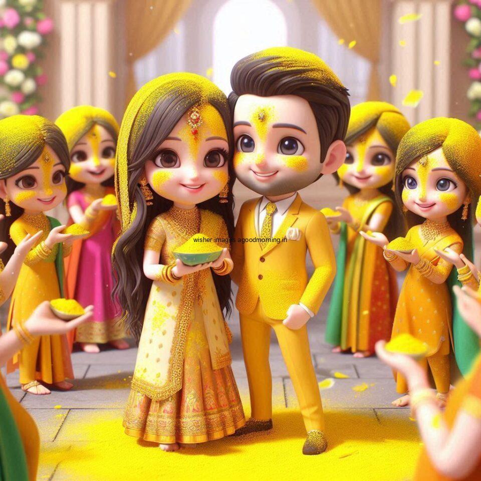 d cut couples wallpapers enjoy the wedding with each other haldi mahndi dancing green dress or yellow dress ()