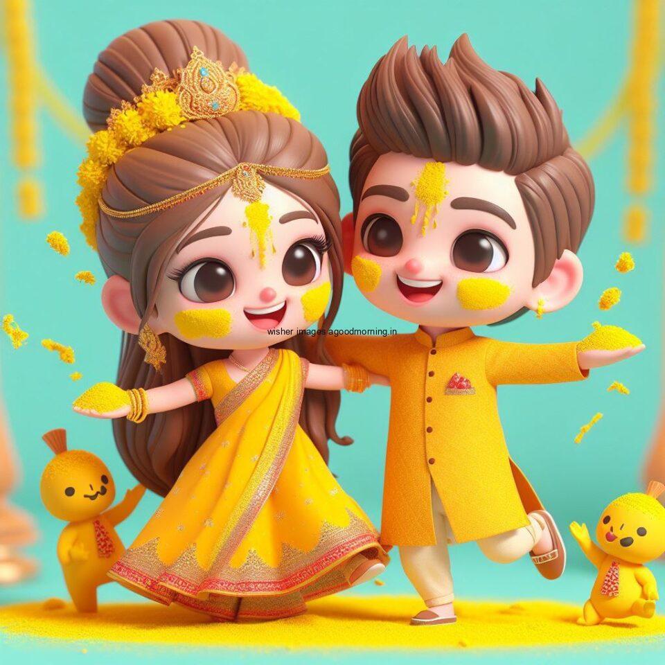 d cut couples wallpapers enjoy the wedding with each other haldi mahndi dancing green dress or yellow dress ()