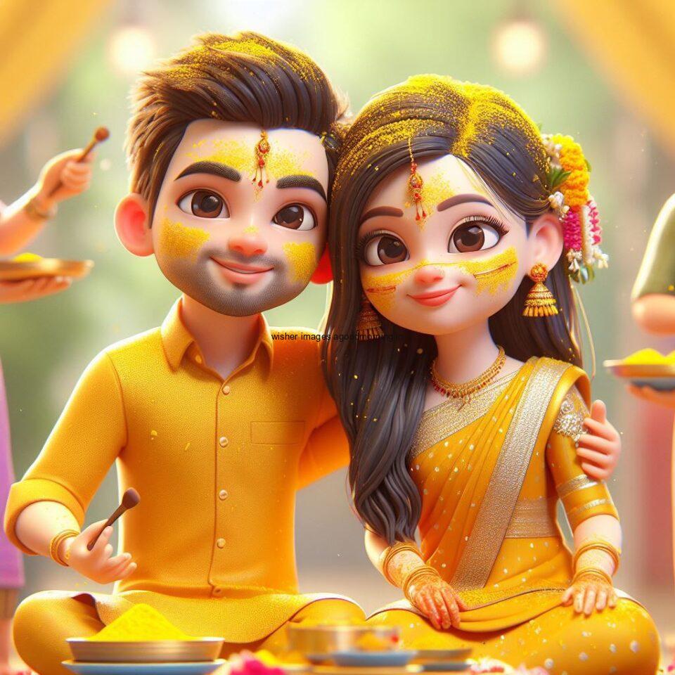 d cut couples wallpapers enjoy the wedding with each other haldi mahndi dancing green dress or yellow dress ()