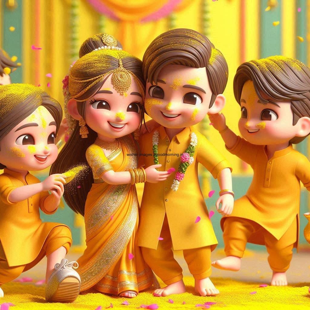 3d Cute Couple wallpaper HD || Free Download 3 d cut couples wallpapers enjoy the wedding with each other haldi mahndi dancing green dress or yellow dress ()