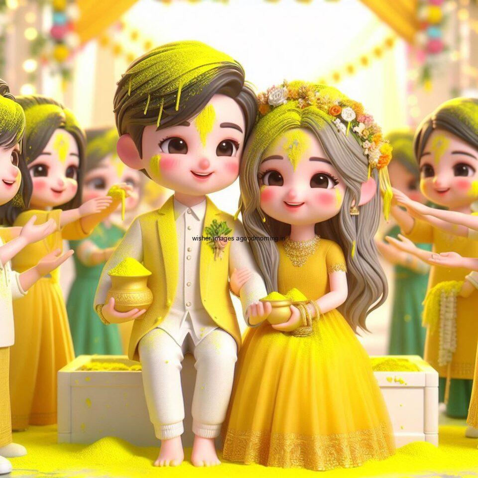 d cut couples wallpapers enjoy the wedding with each other haldi mahndi dancing green dress or yellow dress ()