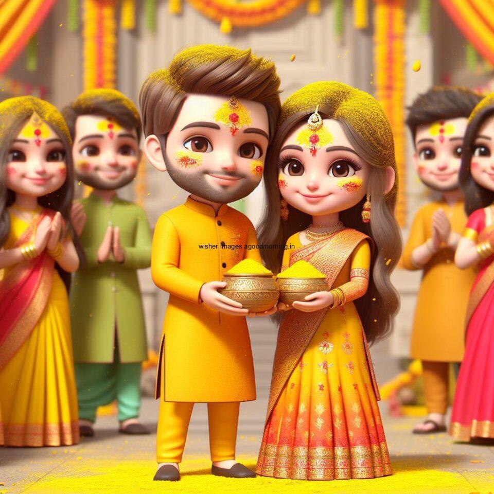 d cut couples wallpapers enjoy the wedding with each other haldi mahndi dancing green dress or yellow dress ()