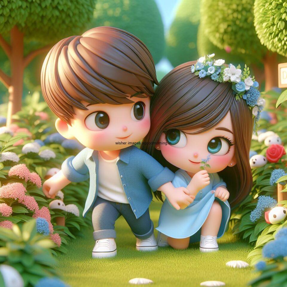 d cute couple images with love vibes couple walks in the park cute dress with lights heart full of enjoyment ()