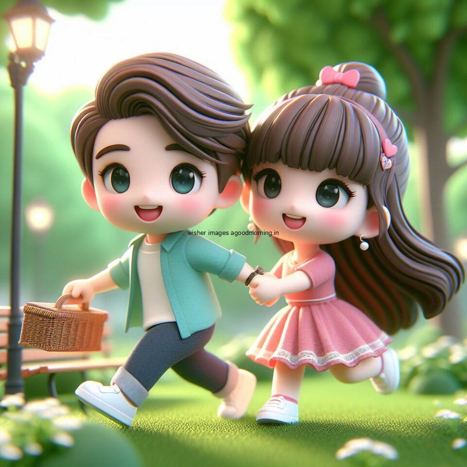 d cute couple images with love vibes couple walks in the park cute dress with lights heart full of enjoyment ()