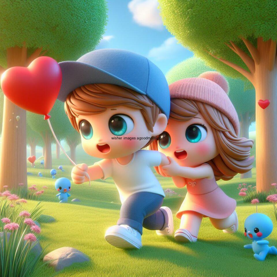 d cute couple images with love vibes couple walks in the park cute dress with lights heart full of enjoyment ()