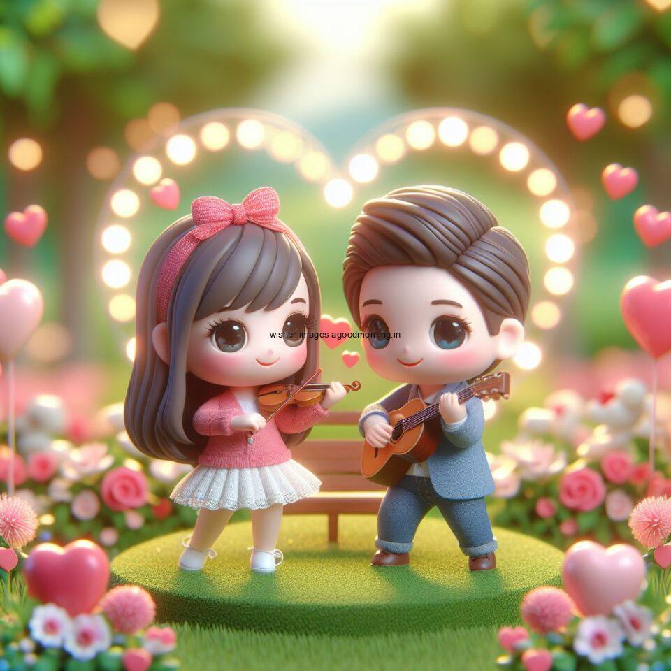 d cute couple images with love vibes couple walks in the park cute dress with lights heart full of enjoyment ()