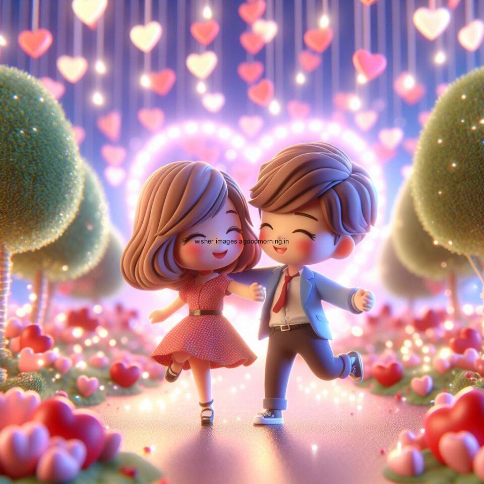 d cute couple images with love vibes couple walks in the park cute dress with lights heart full of enjoyment ()