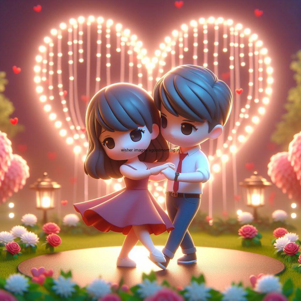 d cute couple images with love vibes couple walks in the park cute dress with lights heart full of enjoyment ()