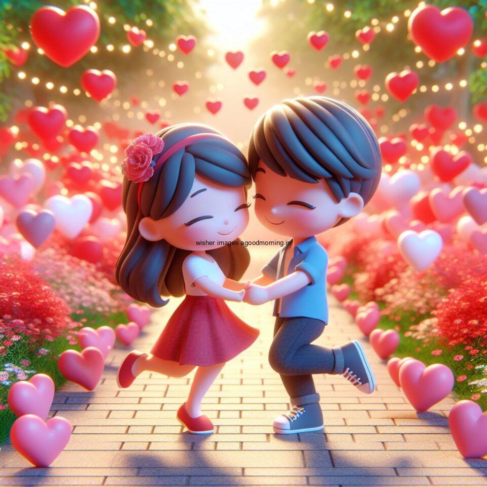 d cute couple images with love vibes couple walks in the park cute dress with lights heart full of enjoyment ()