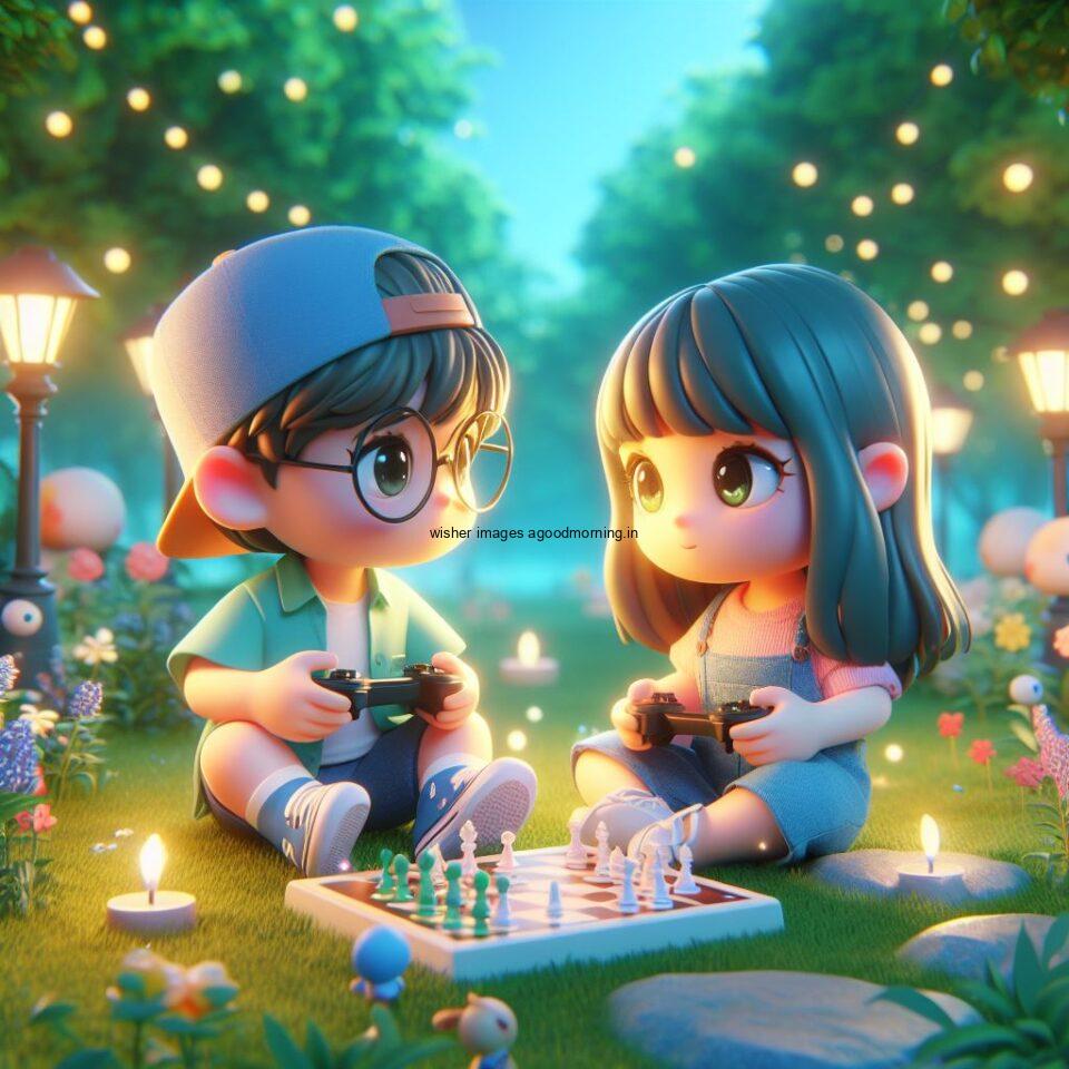 d cute couple images with love vibes couple walks in the park cute dress with lights heart full of enjoyment ()