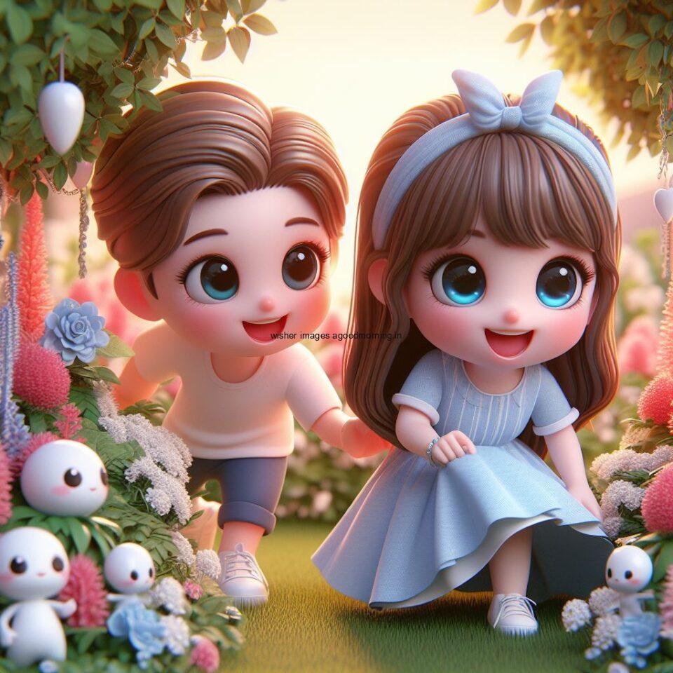 d cute couple images with love vibes couple walks in the park cute dress with lights heart full of enjoyment ()