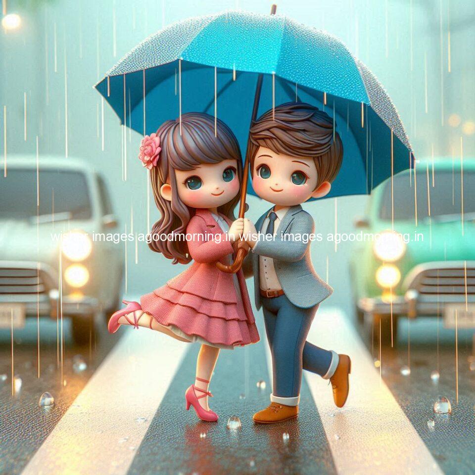 cute d couple dance in the rain in the middle of road enjoy the love movement with amazing lights setup fully d ()