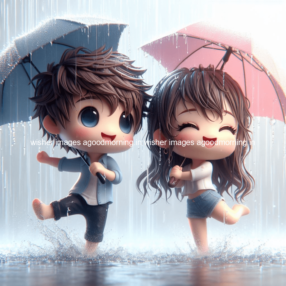 130+ Cute Couple Rain Images || Free Download 2 cute d couple dance in the rain in the middle of road enjoy the love movement with amazing lights setup fully d ()