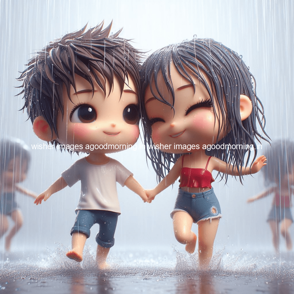 cute d couple dance in the rain in the middle of road enjoy the love movement with amazing lights setup fully d ()