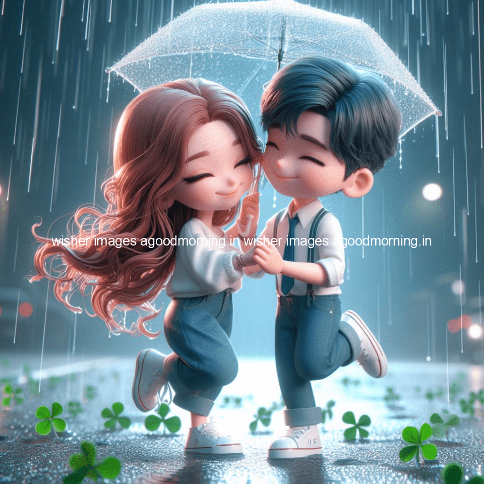 cute d couple dance in the rain in the middle of road enjoy the love movement with amazing lights setup fully d ()