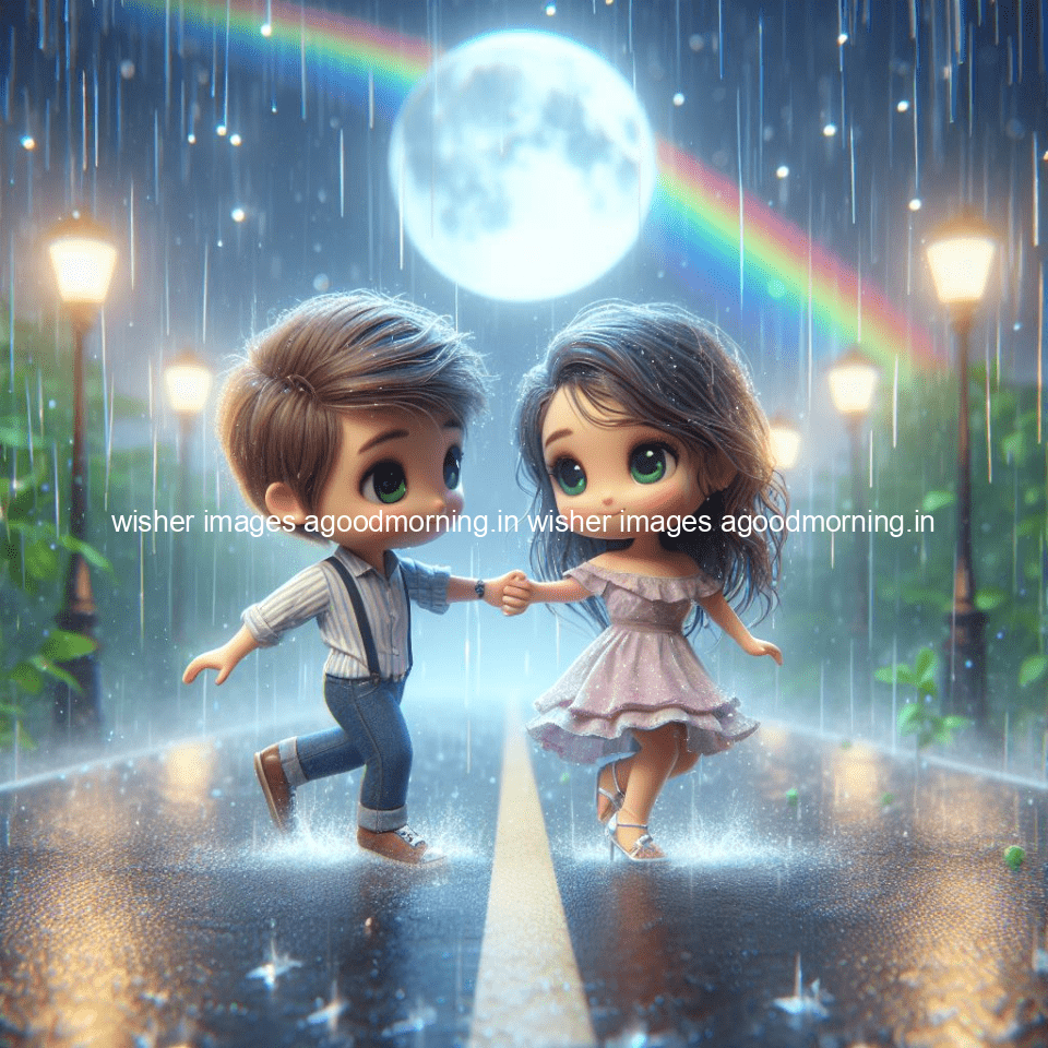 130+ Cute Couple Rain Images || Free Download 5 cute d couple dance in the rain in the middle of road enjoy the love movement with amazing lights setup fully d ()
