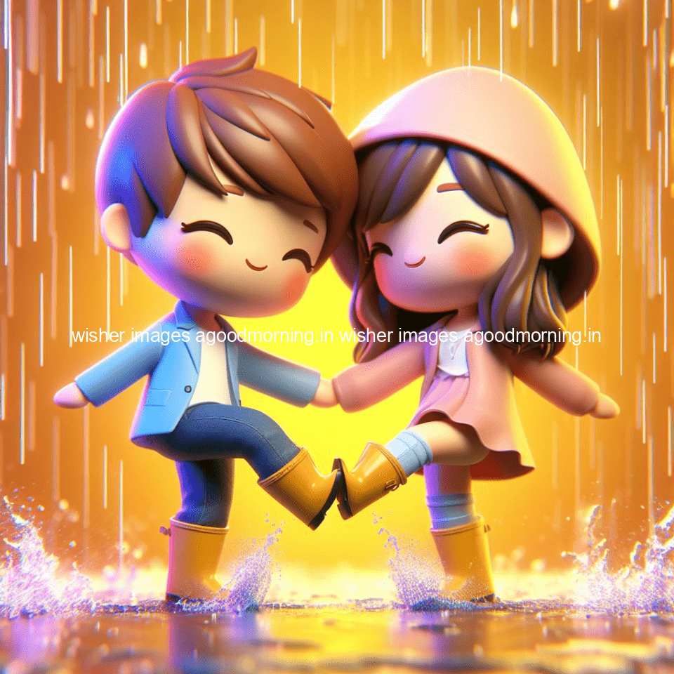 cute d couple dance in the rain in the middle of road enjoy the love movement with amazing lights setup fully d ()