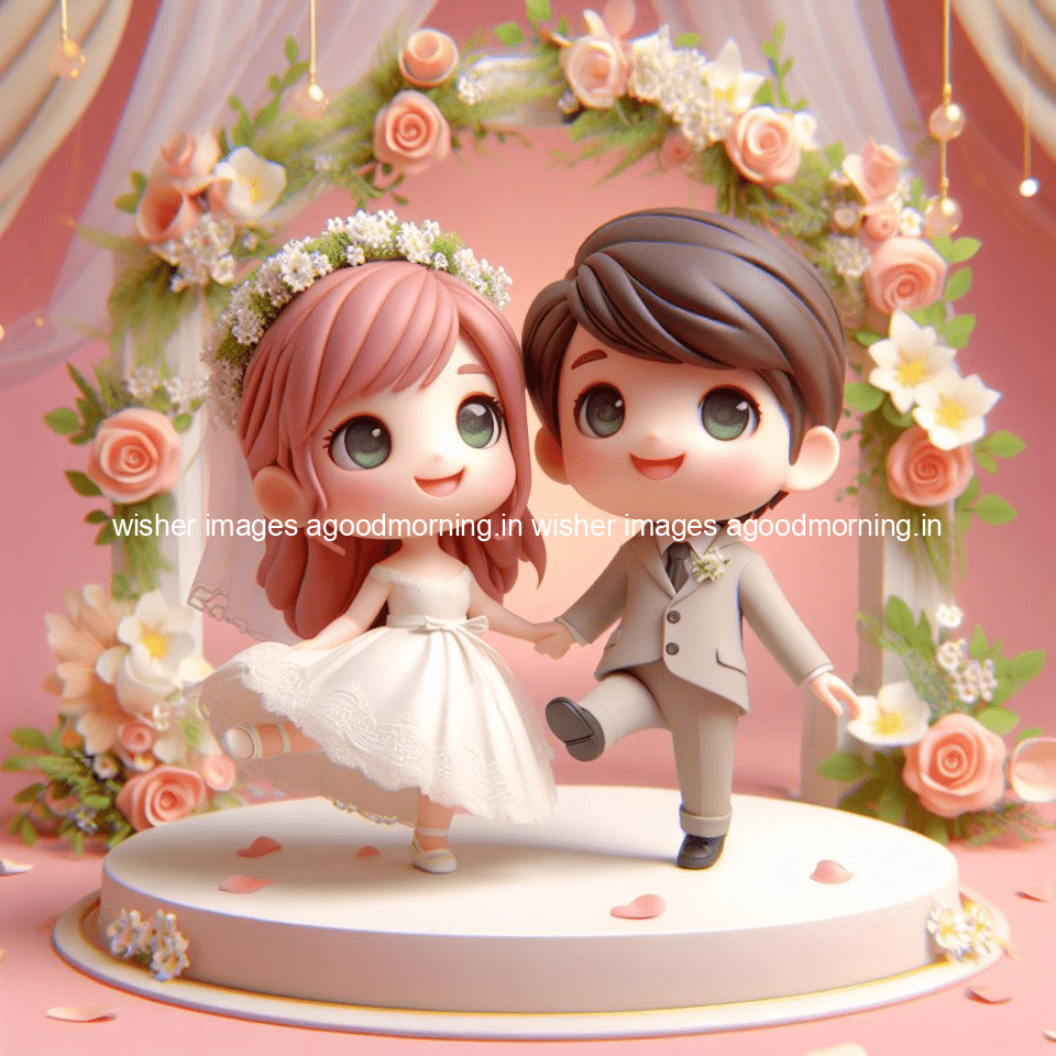 cute d couple wallpaper couple enjoy the wedding with beautiful wedding dress amazing background with flowers and blending colours ()