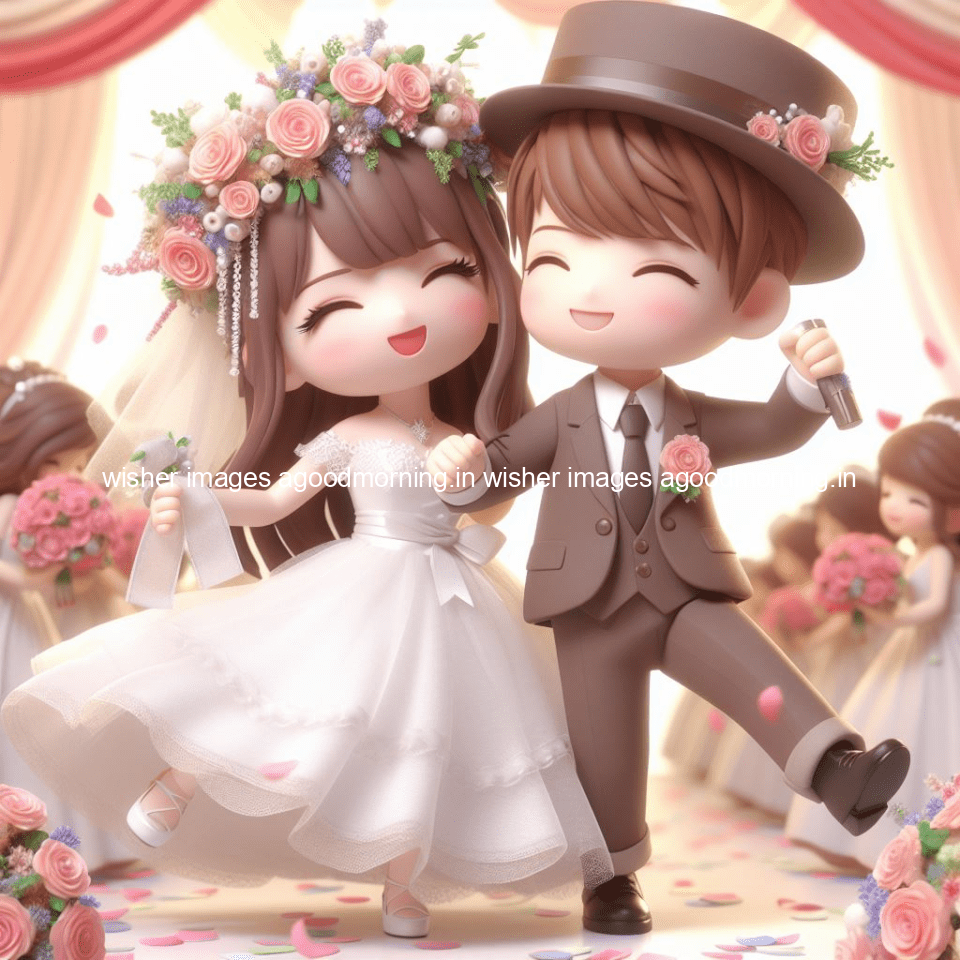 cute d couple wallpaper couple enjoy the wedding with beautiful wedding dress amazing background with flowers and blending colours ()