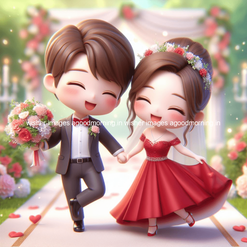 cute d couple wallpaper couple enjoy the wedding with beautiful wedding dress amazing background with flowers and blending colours ()