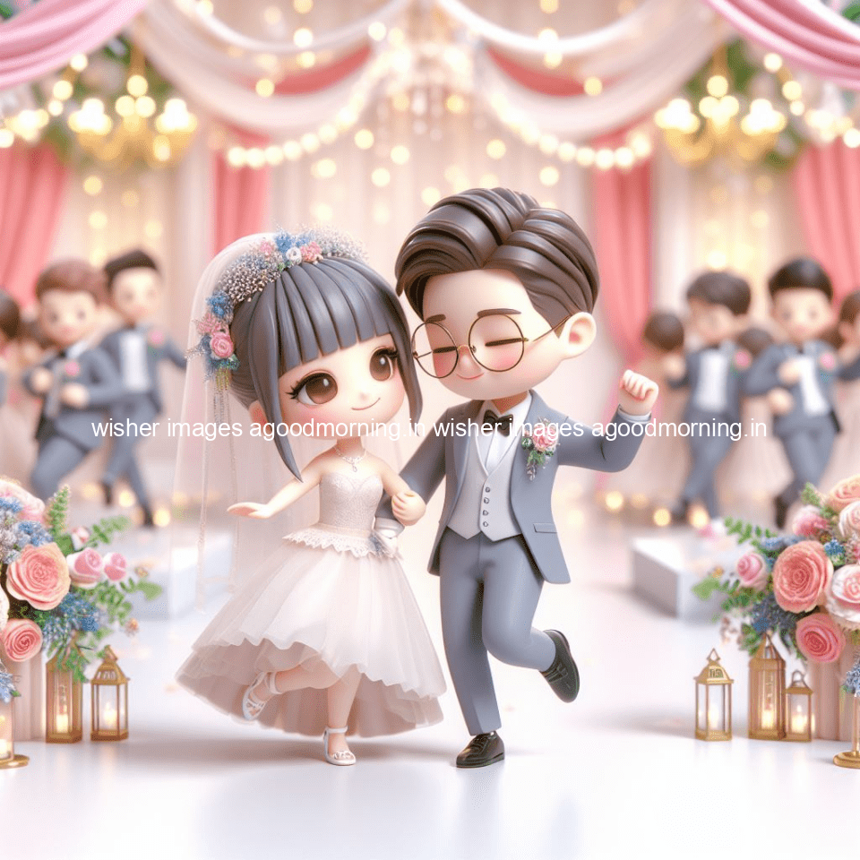 cute d couple wallpaper couple enjoy the wedding with beautiful wedding dress amazing background with flowers and blending colours ()