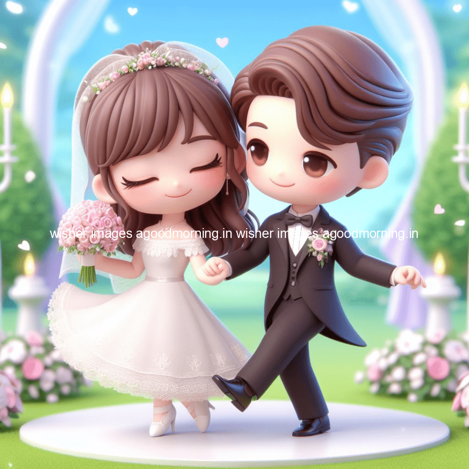 cute d couple wallpaper couple enjoy the wedding with beautiful wedding dress amazing background with flowers and blending colours ()