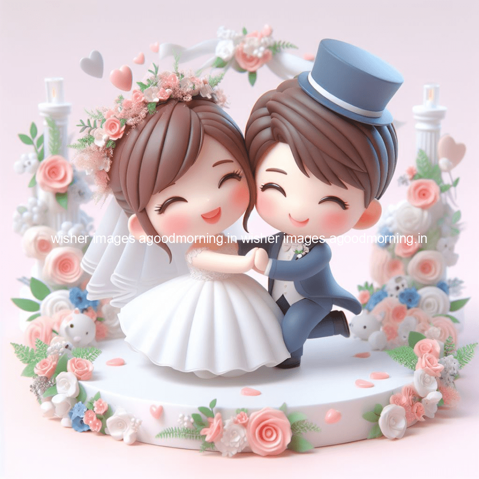 cute d couple wallpaper couple enjoy the wedding with beautiful wedding dress amazing background with flowers and blending colours ()