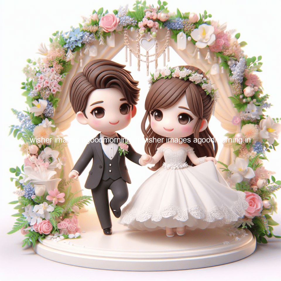 cute d couple wallpaper couple enjoy the wedding with beautiful wedding dress amazing background with flowers and blending colours ()