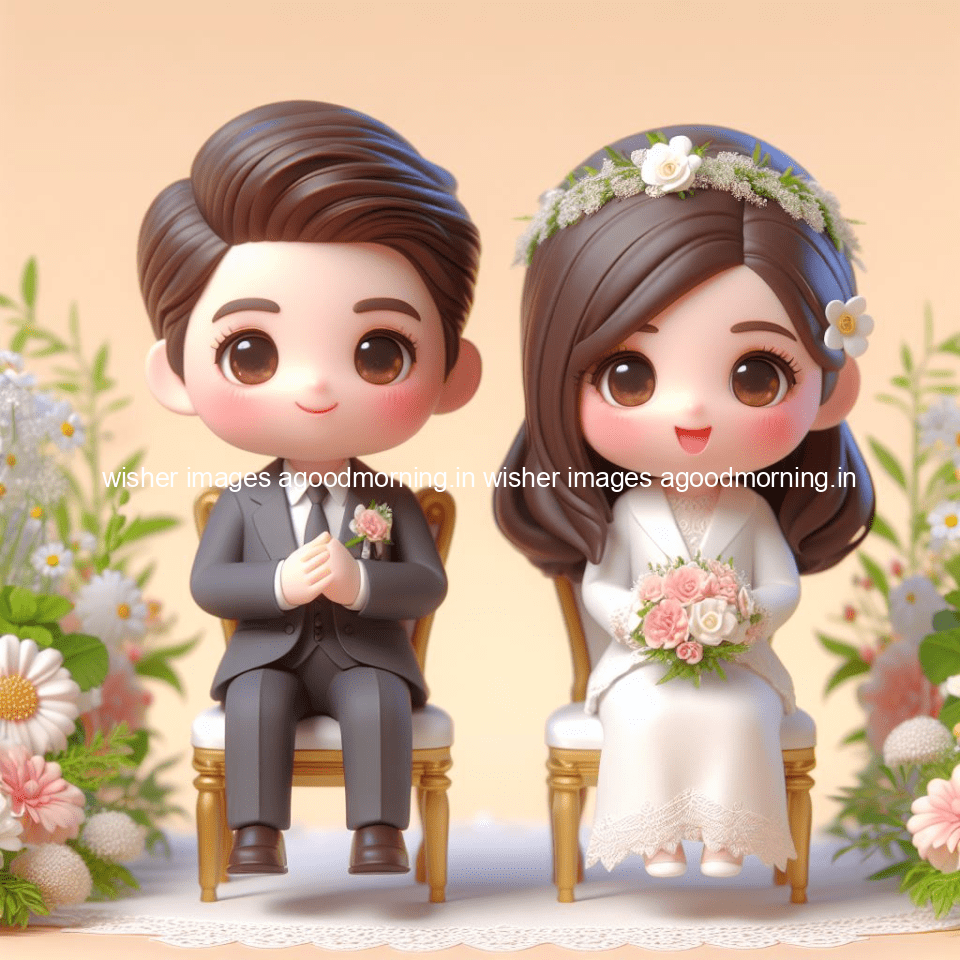 cute d couple wallpaper couple enjoy the wedding with beautiful wedding dress amazing background with flowers and blending colours ()