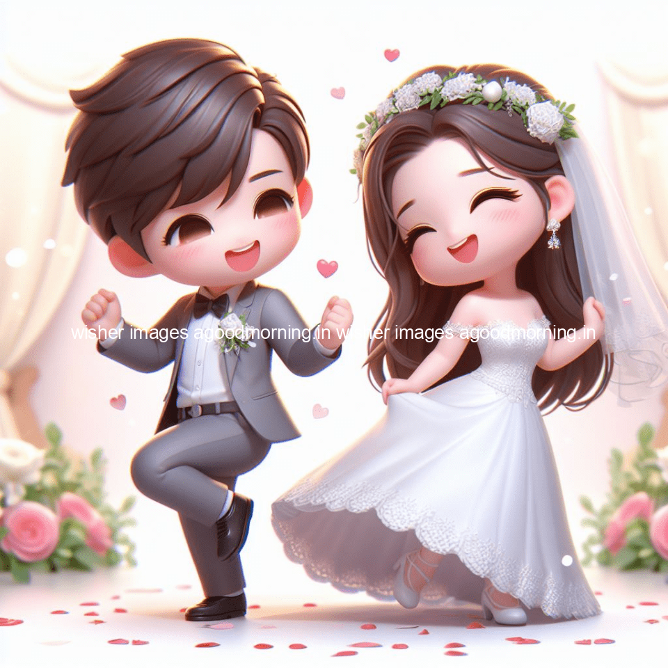 cute d couple wallpaper couple enjoy the wedding with beautiful wedding dress amazing background with flowers and blending colours ()