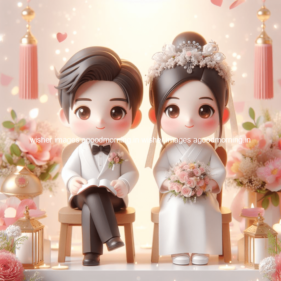 cute d couple wallpaper couple enjoy the wedding with beautiful wedding dress amazing background with flowers and blending colours ()