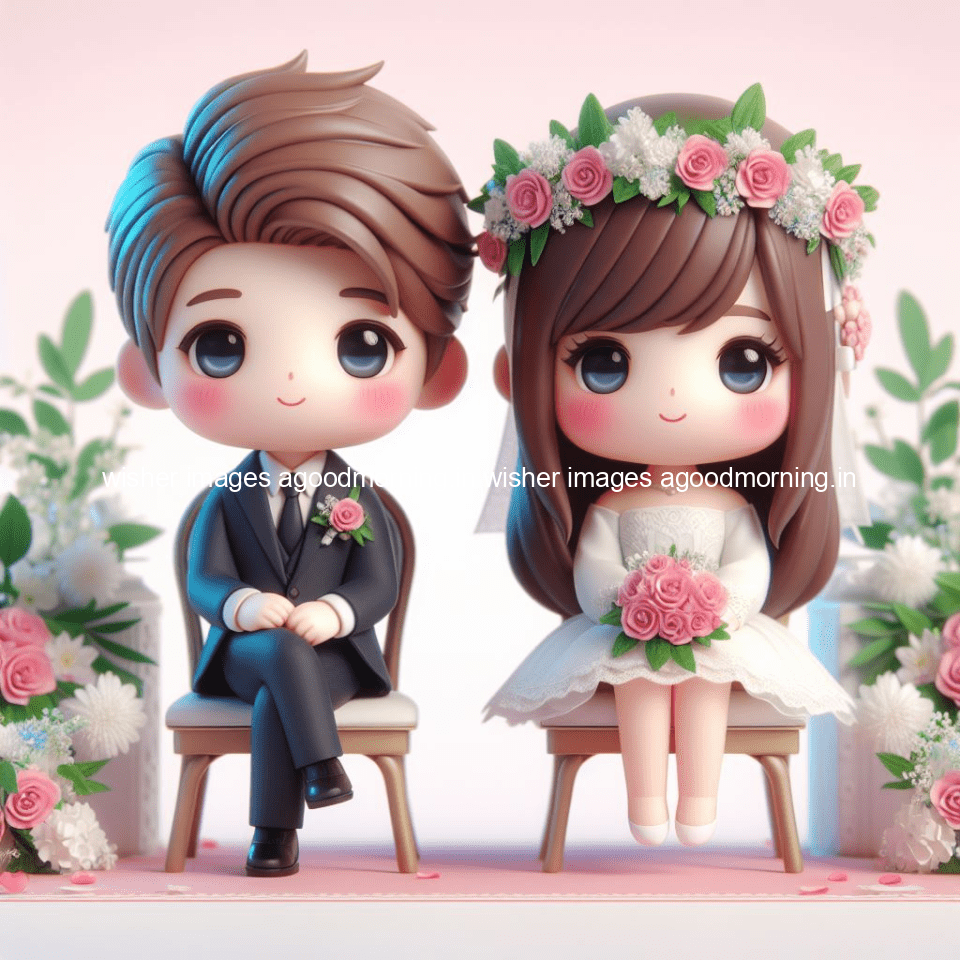 cute d couple wallpaper couple enjoy the wedding with beautiful wedding dress amazing background with flowers and blending colours ()