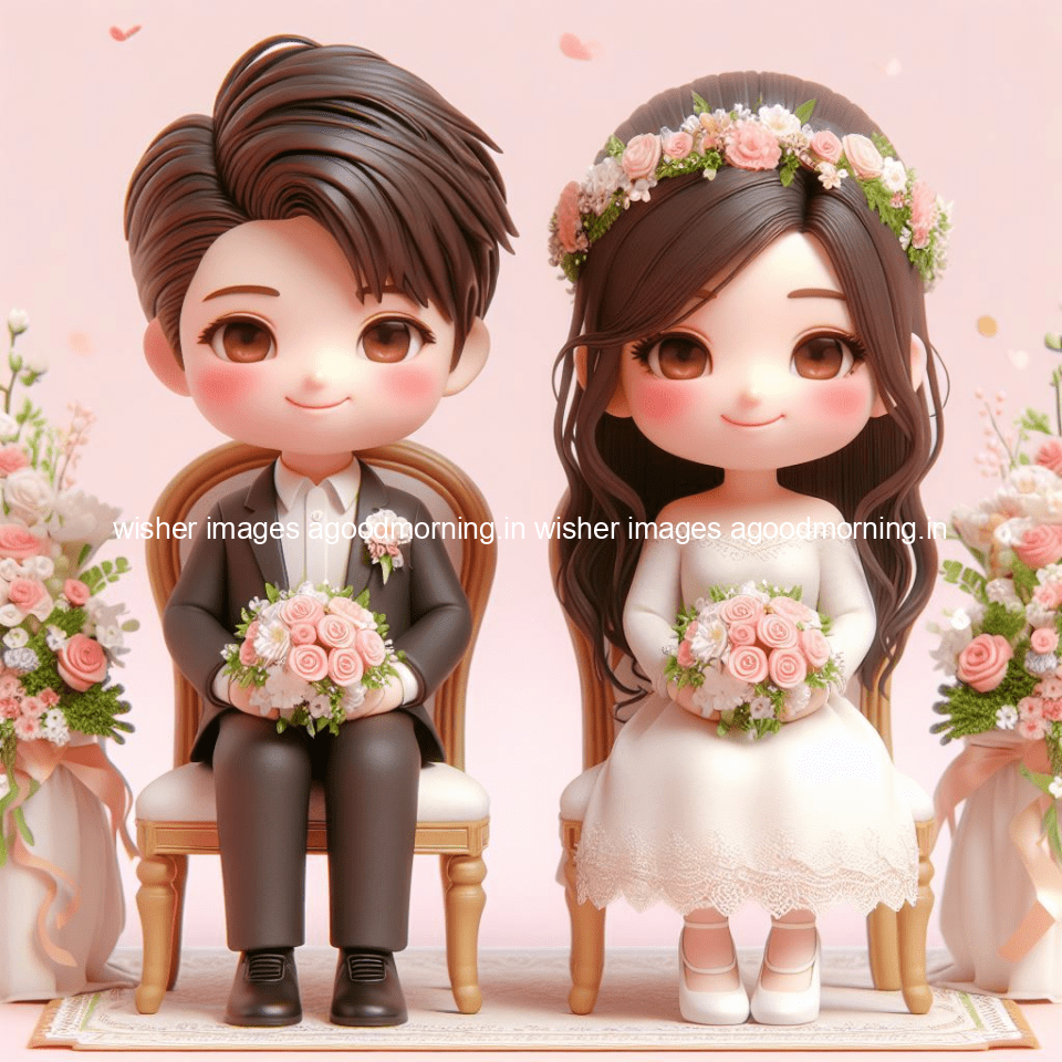 cute d couple wallpaper couple enjoy the wedding with beautiful wedding dress amazing background with flowers and blending colours ()