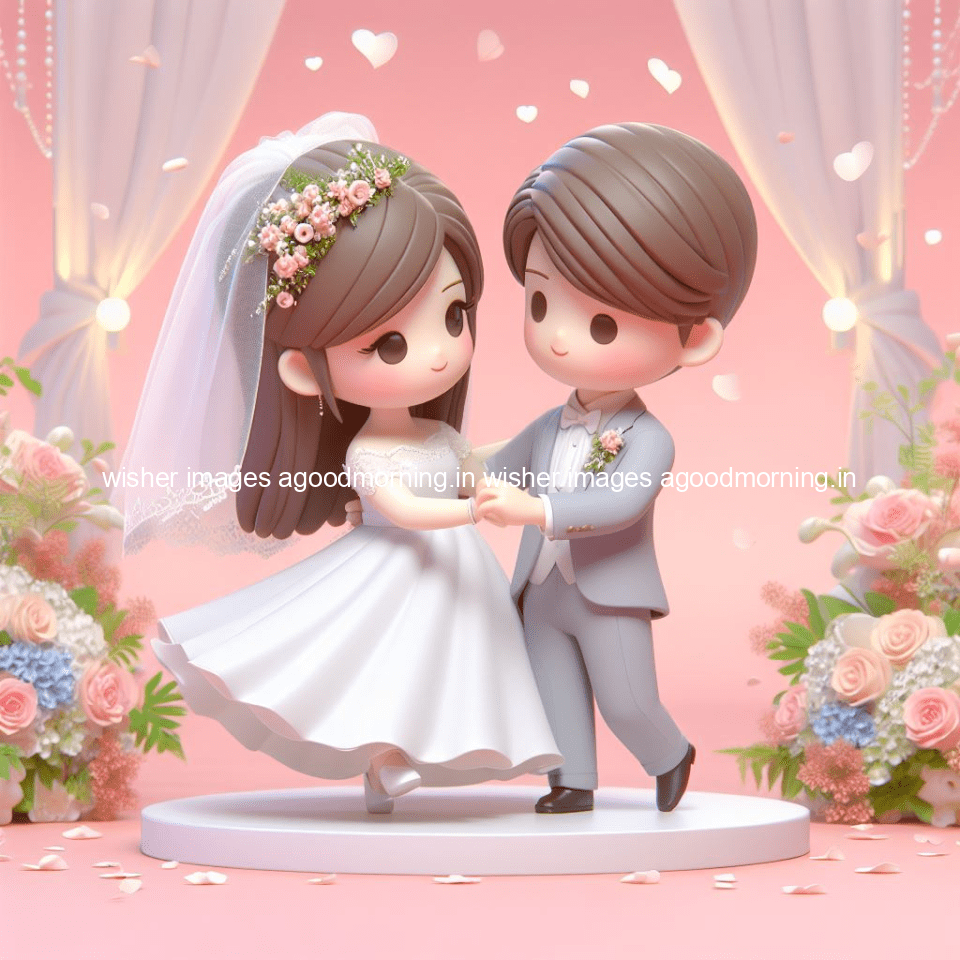 cute d couple wallpaper couple enjoy the wedding with beautiful wedding dress amazing background with flowers and blending colours ()