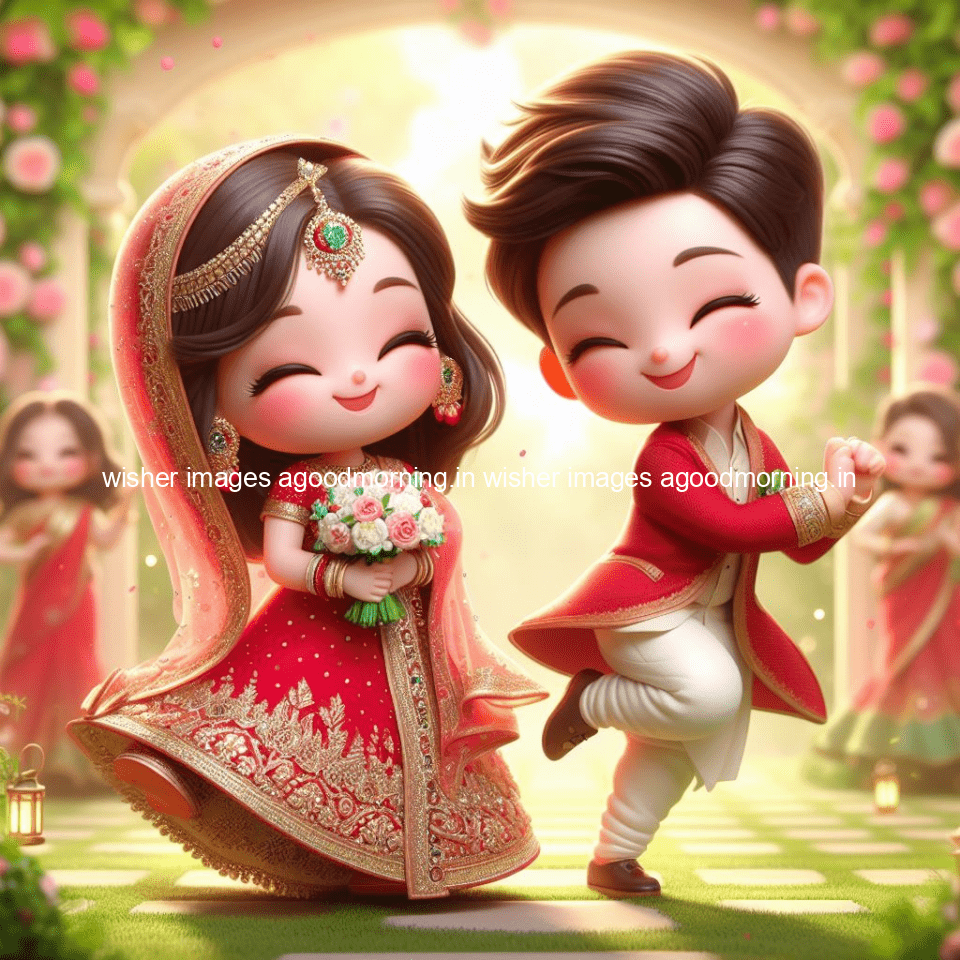 cute d couple wallpaper couple enjoy the wedding with beautiful wedding dress amazing background with flowers and blending colours ()