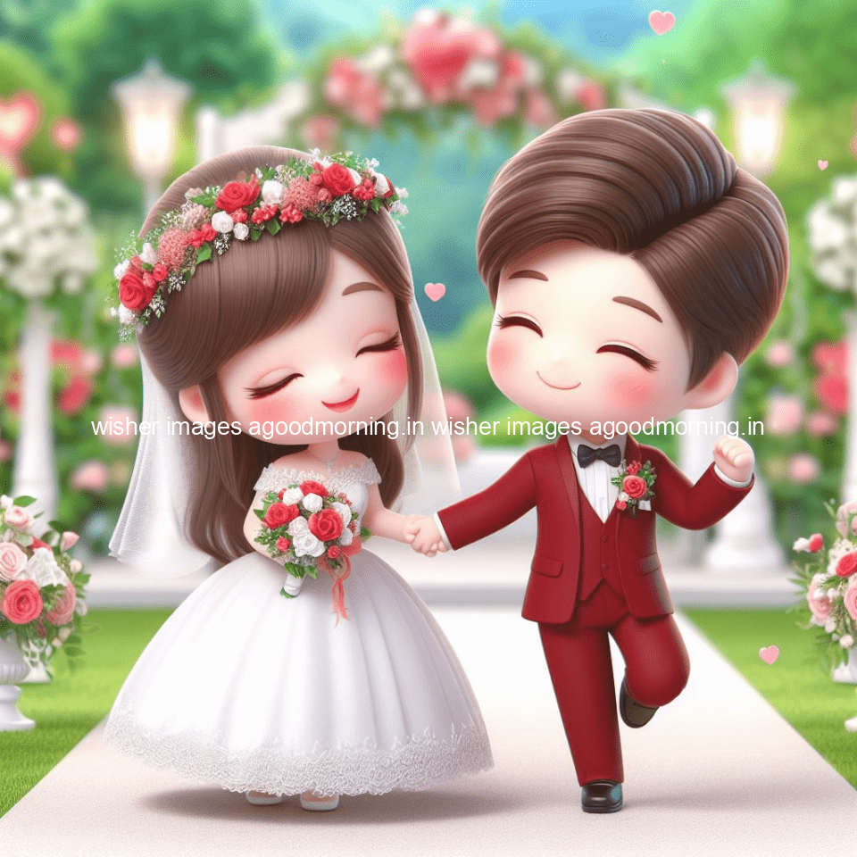 cute d couple wallpaper couple enjoy the wedding with beautiful wedding dress amazing background with flowers and blending colours ()