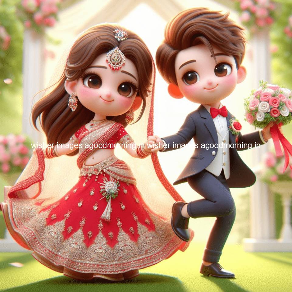 cute d couple wallpaper couple enjoy the wedding with beautiful wedding dress amazing background with flowers and blending colours ()