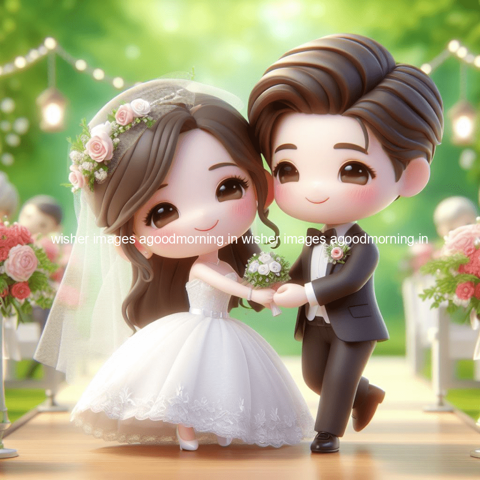 cute d couple wallpaper couple enjoy the wedding with beautiful wedding dress amazing background with flowers and blending colours ()