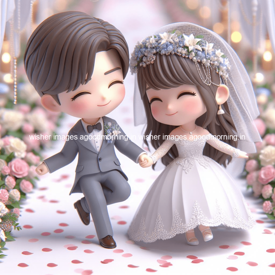 cute d couple wallpaper couple enjoy the wedding with beautiful wedding dress amazing background with flowers and blending colours ()